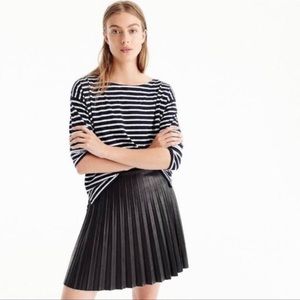 J.Crew Faux Leather Pleated Mini Skirt